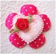 Satijnen polkadots bloem ~ L / 5 cm ~ Rood - 5 - Thumbnail
