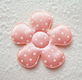 Satijnen polkadots bloem ~ L / 5 cm ~ Zalm roze - 1 - Thumbnail