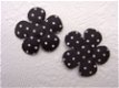 Satijnen polkadots bloem ~ M / 3,5 cm ~ Zwart - 1 - Thumbnail