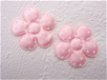 Satijnen polkadots bloem ~ M / 3,5 cm ~ Roze - 1 - Thumbnail