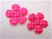 Satijnen polkadots bloem ~ M / 3,5 cm ~ Fuchsia roze - 1 - Thumbnail