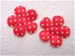 Satijnen polkadots bloem ~ M / 3,5 cm ~ Rood - 1 - Thumbnail