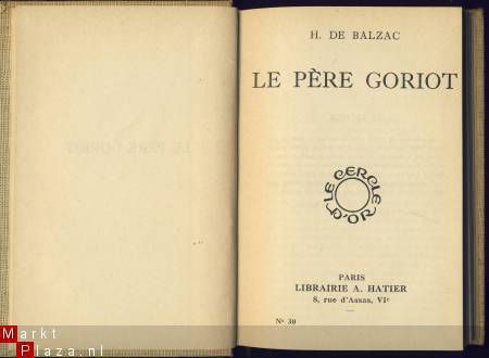 HONORE DE BALZAC**LE PERE GORIOT**LIBRAIRIEN A. HATIER - 2