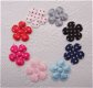 Satijnen polkadots bloemetje ~ S / 2,5 cm ~ Marine blauw - 2 - Thumbnail