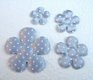 Satijnen polkadots bloemetje ~ S / 2,5 cm ~ Marine blauw - 3 - Thumbnail
