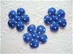 Satijnen polkadots bloemetje ~ S / 2,5 cm ~ Konings blauw - 1 - Thumbnail