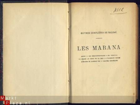 H. DE BALZAC**LES MARANA**1891**CALMANN-LEVY - 3