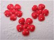 Satijnen polkadots bloemetje ~ S / 2,5 cm ~ Rood - 1 - Thumbnail