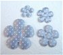 Satijnen polkadots bloemetje ~ XS / 2 cm ~ Marine blauw - 2 - Thumbnail