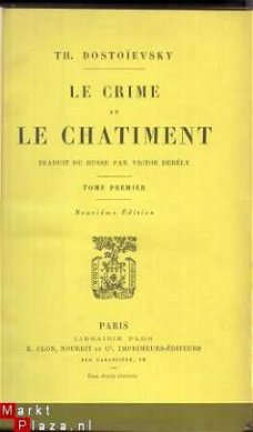 TH. DOSTOÏEVSKI*LE CRIME ET LE CHATIMENT*TOME PREMIER+SECON