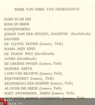 EMIEL VAN HEMELDONCK***VOGHELENSANCK*** EMIEL VAN HEMELDONCK - 5