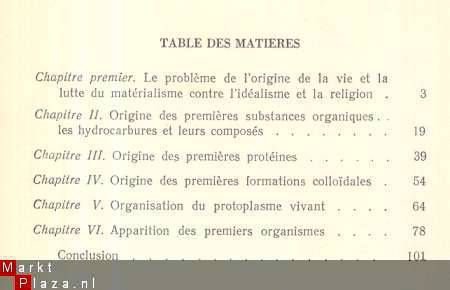 A. OPARINE**L' ORIGINE DE LA VIE **ED. EN LANGUES ETRANGERES - 3