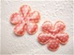 Satijnen polkadots bloem ~ 3,5 cm ~ Zalm roze - 1 - Thumbnail