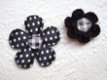 Satijnen polkadots bloem ~ 3,5 cm ~ Zwart - 3 - Thumbnail