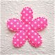 Grote katoenen polkadots bloem ~ 4,5 cm ~ Hard roze - 1 - Thumbnail