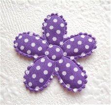 Grote katoenen polkadots bloem ~ 4,5 cm ~ Paars