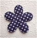Grote katoenen polkadots bloem ~ 4,5 cm ~ Marine blauw - 1 - Thumbnail