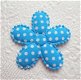 Grote katoenen polkadots bloem ~ 4,5 cm ~ Blauw - 1 - Thumbnail