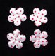 Satijnen polkadots bloemetje met randje ~ 2,5 cm ~ Wit / Rood - 1 - Thumbnail