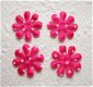 Satijnen polkadots bloemetje met 8 blaadjes ~ 2 cm ~ Fuchsia roze - 1 - Thumbnail