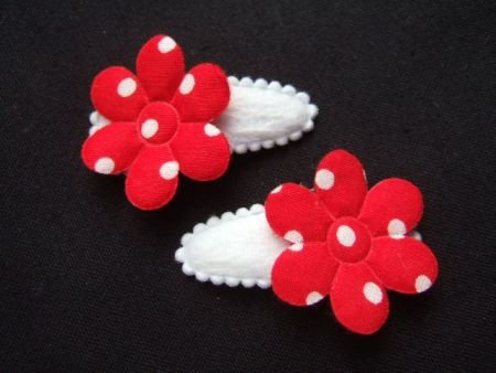 Mooi rood polkadots bloemetje ~ 3 cm - 2