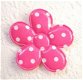 Grote polkadot bloem van vinyl ~ 5 cm ~ Fuchsia roze - 1 - Thumbnail