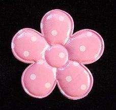 Grote polkadot bloem van vinyl ~ 5 cm ~ Roze