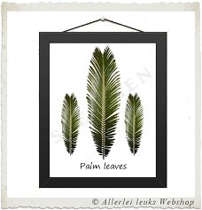 Poster met botanische print palm leaves 30x21cm A4