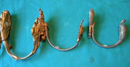 5 antiek bronzen gordijnbeugels ca 1860. - 3