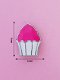 Bedel/ Charm 0027, Roze cupcake - 1 - Thumbnail