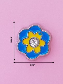 Bedel/ Charm 0041, Blauwgele bloem - 1