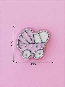 Bedel/ Charm 0054, Roze Babywagen - 1