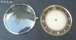 Pendule deur / wijzerplaat = bol glas 35439