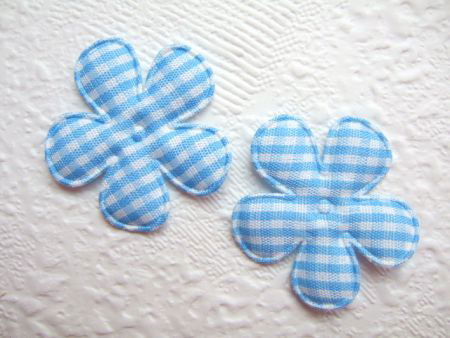 Geruite bloem ~ 3,5 cm ~ Blauw - 1