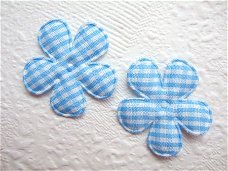Geruite bloem ~ 3,5 cm ~ Blauw