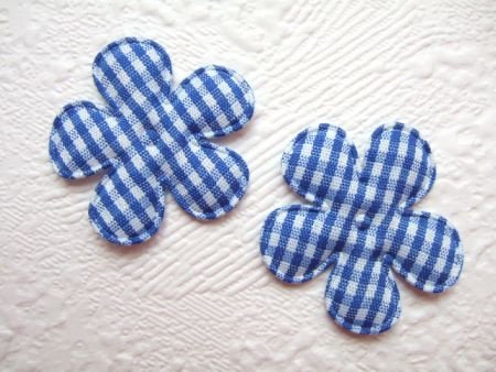 Geruite bloem ~ 3,5 cm ~ Marine blauw - 1
