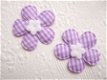 Geruite bloem met bloem hartje ~ 3,5 cm ~ Lila paars / wit - 1 - Thumbnail
