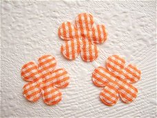 Geruit bloemetje ~ 2,5 cm ~ Oranje