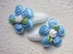 Geruit bloemetje ~ 2,5 cm ~ Blauw - 3 - Thumbnail