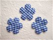 Geruit bloemetje ~ 2,5 cm ~ Marine blauw - 1 - Thumbnail