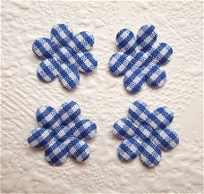 Klein geruit bloemetje ~ 2 cm ~ Marine blauw