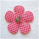 Grote geruite bloem ~ 4,5 cm ~ Rood - 2 - Thumbnail