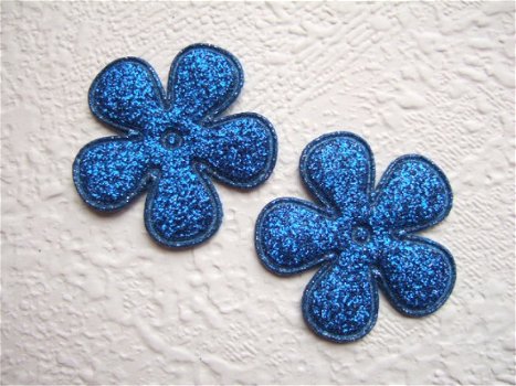 Glinster bloem ~ 3,5 cm ~ Konings blauw - 1