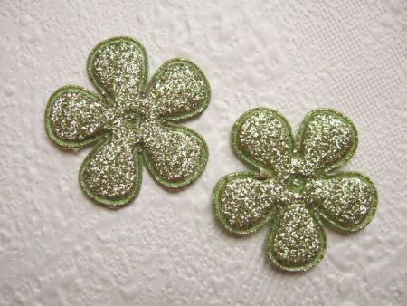 Glinster bloem ~ 3,5 cm ~ Goud groen - 1