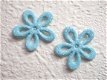 Opengewerkt glinster bloemetje ~ 2,5 cm ~ Licht blauw - 1 - Thumbnail