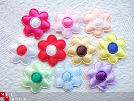 Satijnen bloemetje ~ 2,5 cm ~ Lila / paars - Afbeelding 2