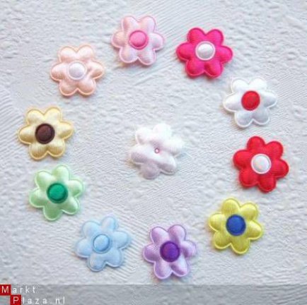 Satijnen bloemetje ~ 2,5 cm ~ Lila / paars - Afbeelding 3