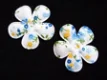 Witte gebloemde voorjaars bloem ~ 3,5 cm ~ Blauw / geel - 0 - Thumbnail