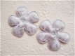 Satijn met wit kant bloem ~ 4,5 cm ~ Grijs - 0 - Thumbnail