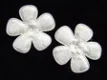 Satijn met crème kant bloem ~ 4,5 cm ~ Ivoor - 0 - Thumbnail